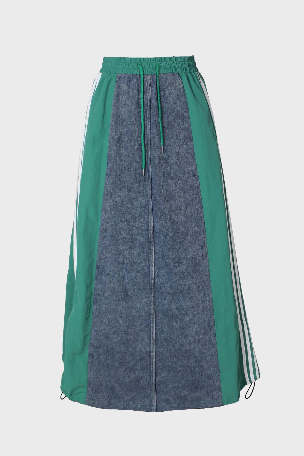 Wide Denim Skirts with Wide Contrast Side Lines