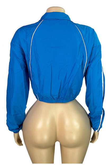 Retro Sport Cropped Track Jacket