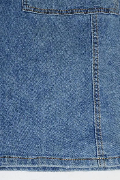 High Waist Denim Overalls Wide Leg Jumpsuit