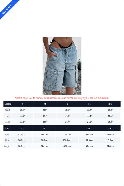 Baggy Drawstring Cargo Shorts