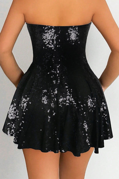 Strapless Slim Fit Sequin Dress for Party Nights