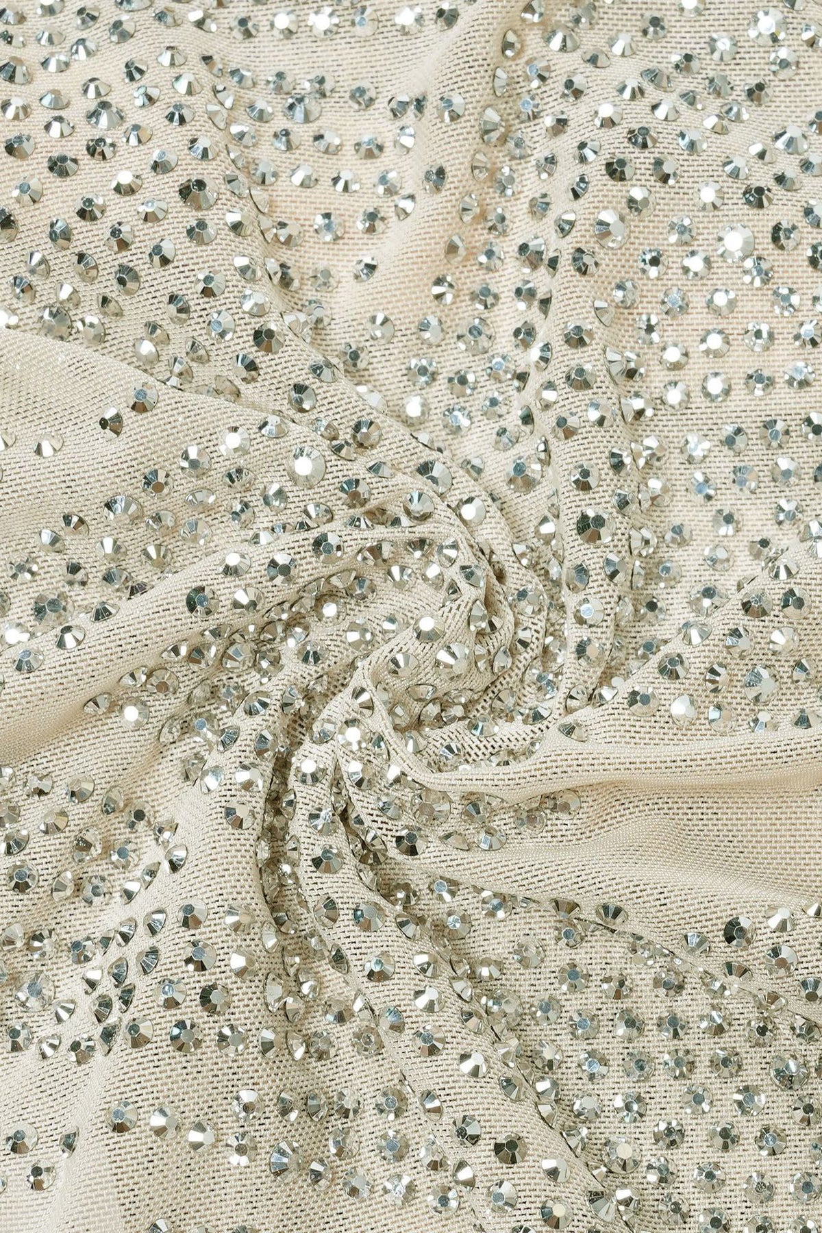 Sheer Silver Illusion Halter Maxi Gown