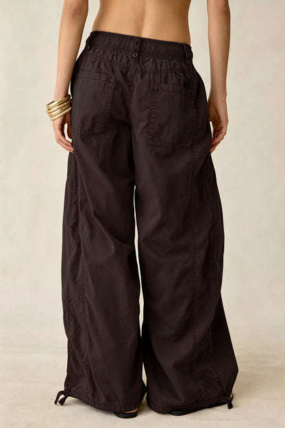 Wide Leg Drawstring Parachute Pant