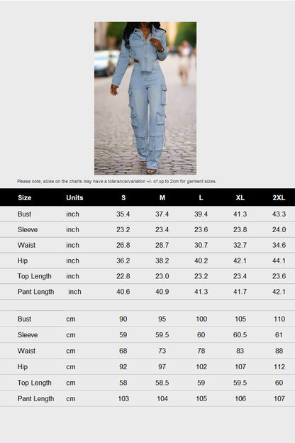 Asymmetrical Cut Denim Jacket Sets