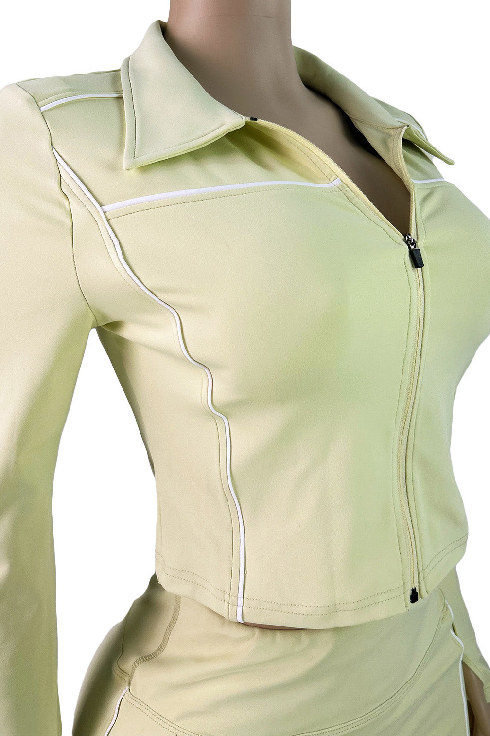 Zip-Up Thumbhole Top & Shorts Set - Sport Fit