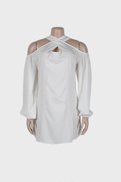Solid Cold-Shoulder Dress
