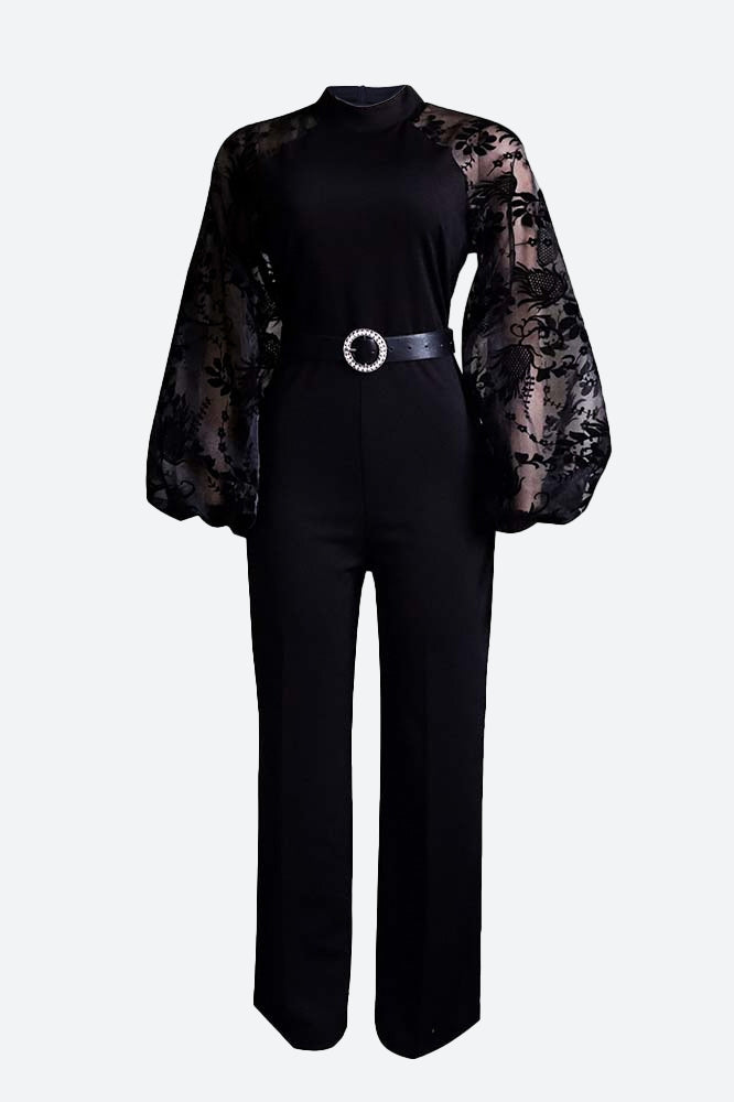 Long Sleeve Slim Fit Chic Straight Jumpsuit