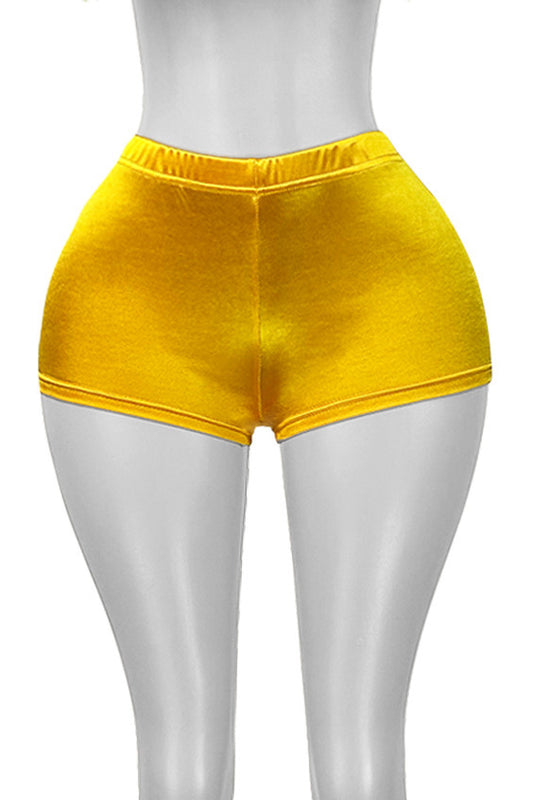 Shiny Satin Bodycon Mini Shorts