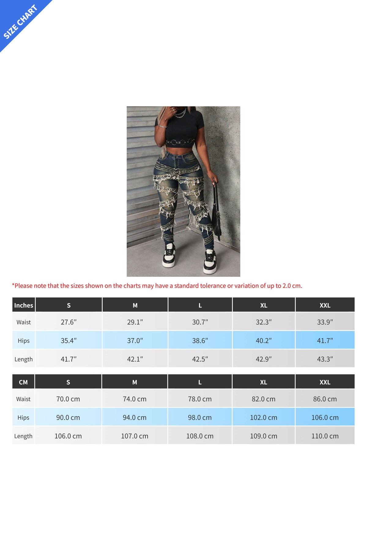 Whiskered Stretch Patch Skinny Jeans
