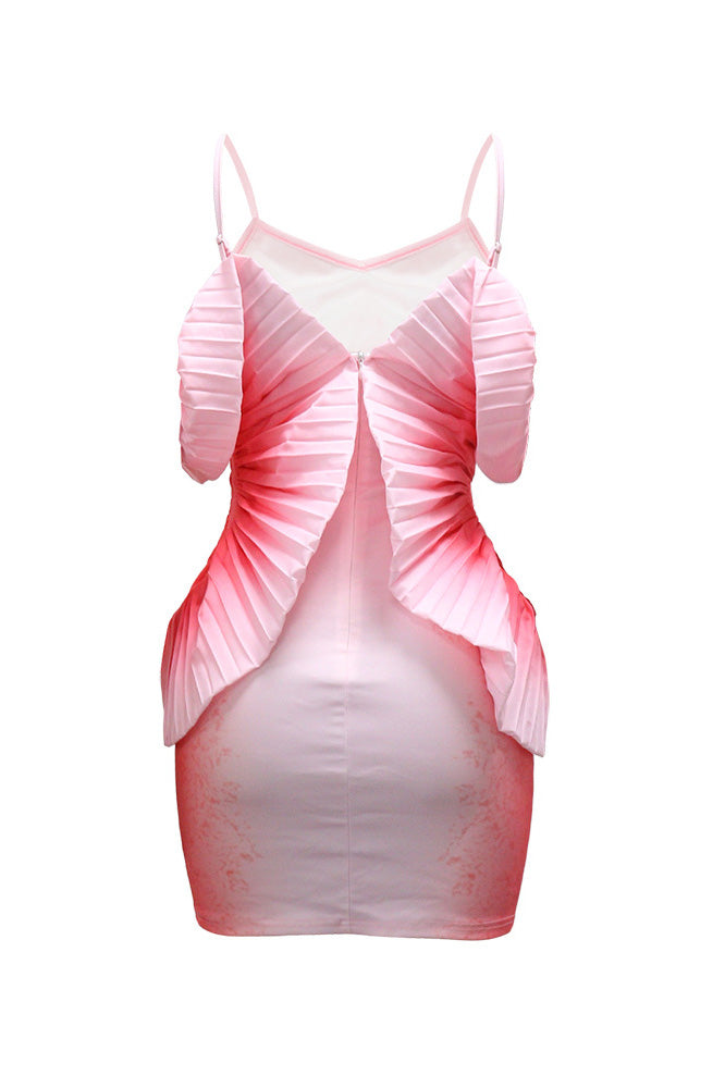 Floral Halter Ruched Bodycon Mini Dress
