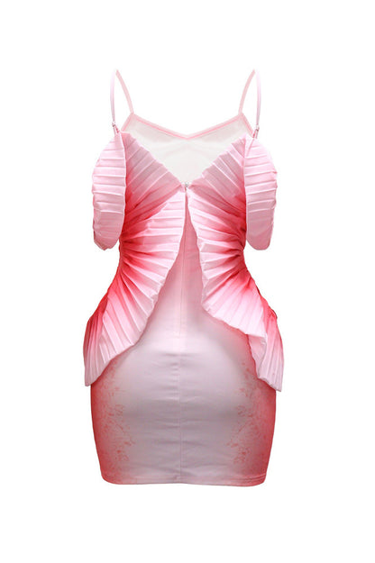 Floral Halter Ruched Bodycon Mini Dress