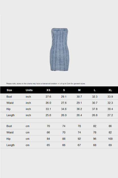 Strapless Mini Denim Dress
