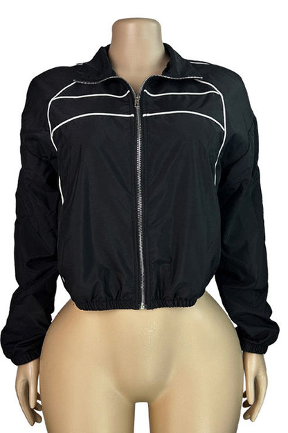 Retro Sport Cropped Track Jacket