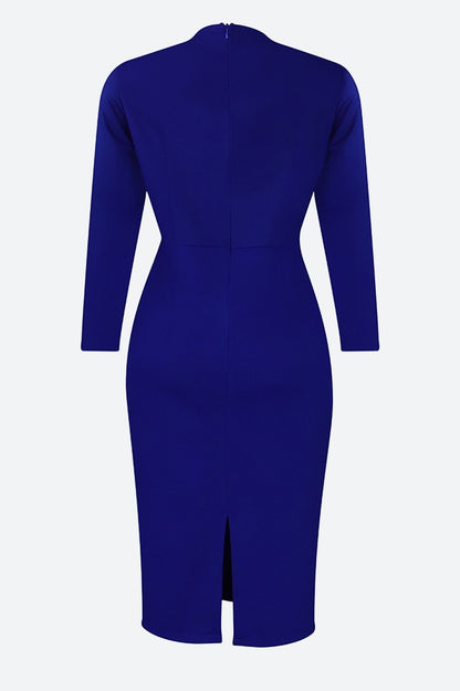 Print Hip Wrap Dress
