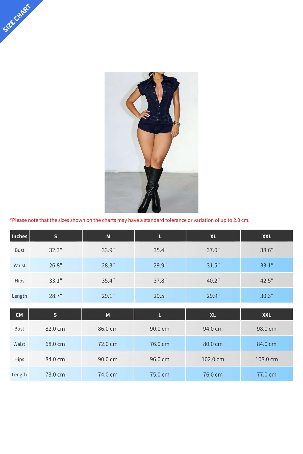 Fitted Denim Button Short Jumpsuit Romper