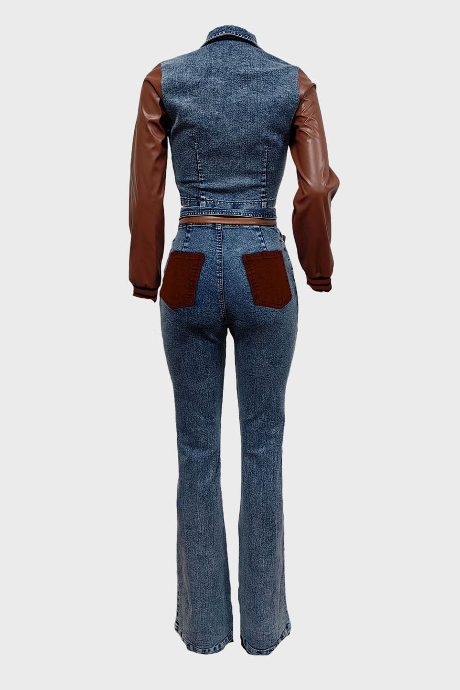 Leather Denim Set
