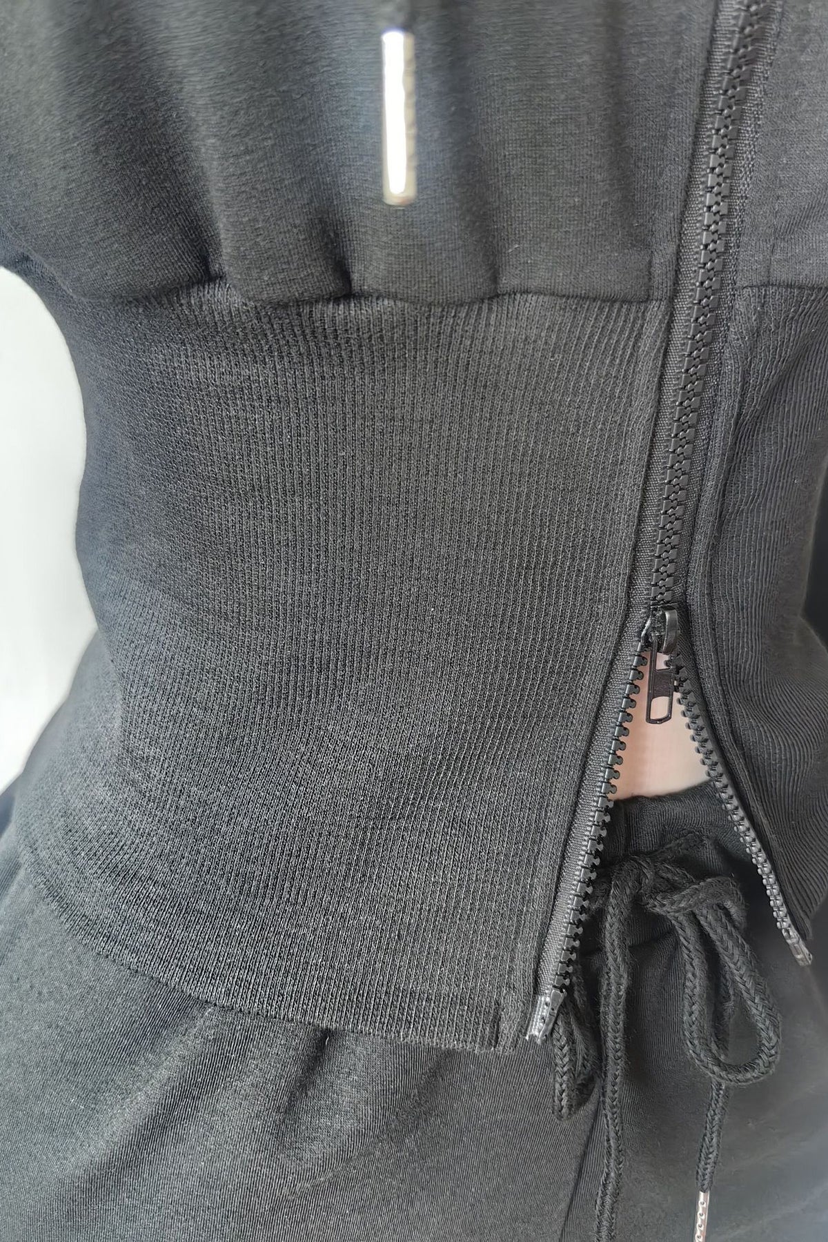 Cropped Zip Hoodie and Shorts Set