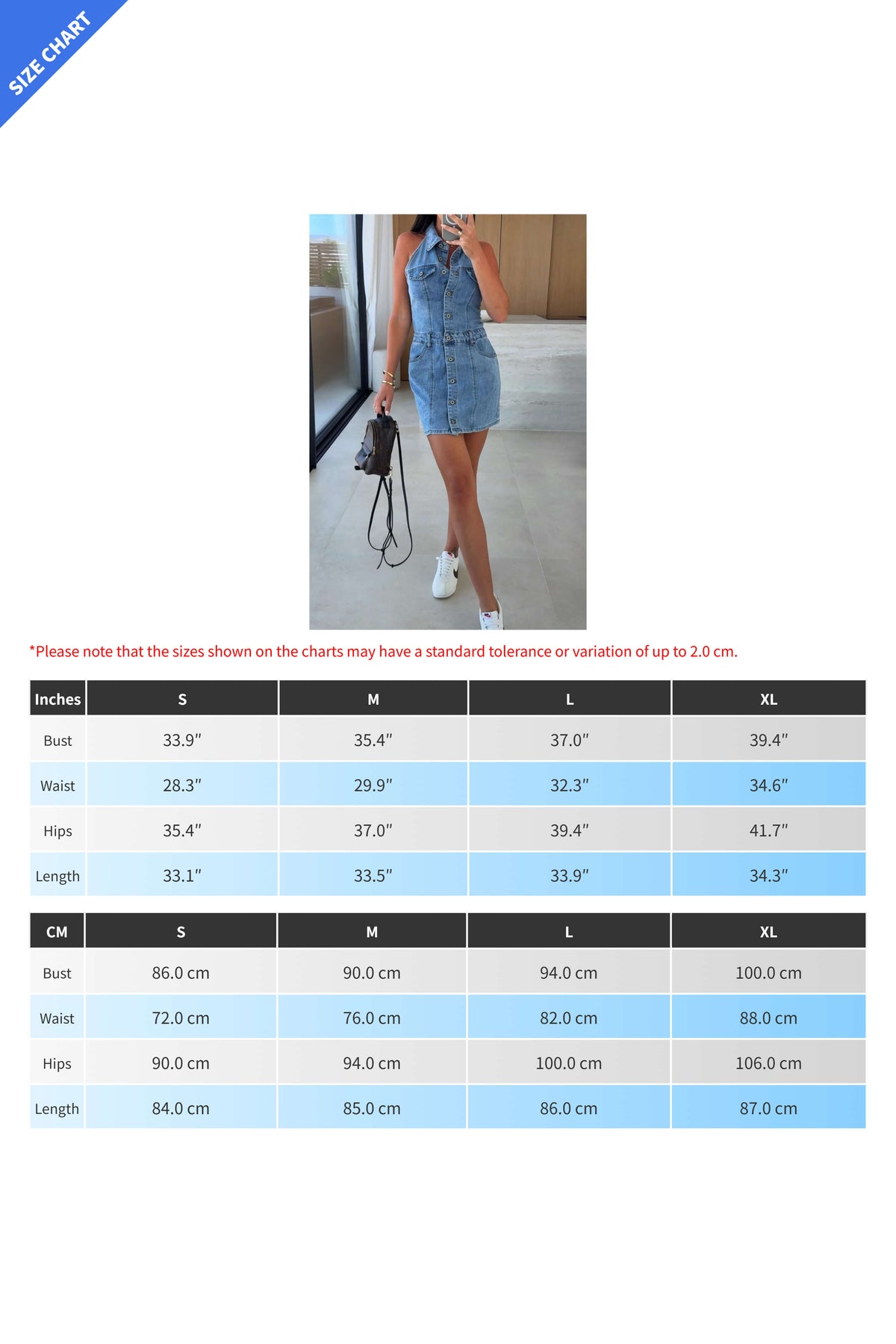 Flap Pocket Button Front Sleeveless Denim Dress